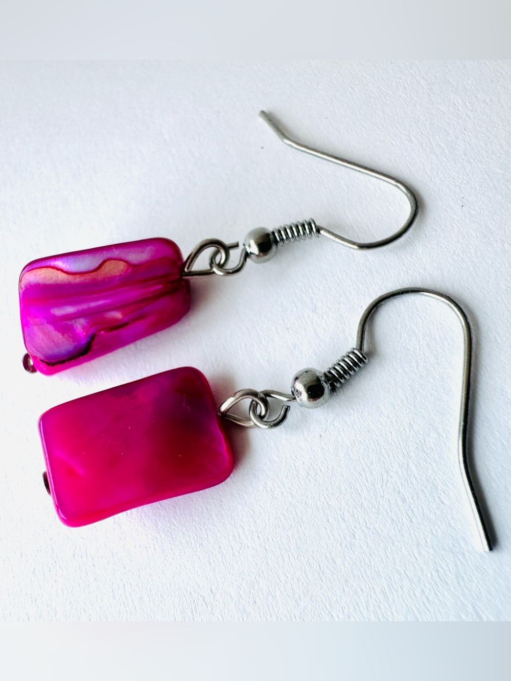 Bright Pink Mother of Pearl Earrings - Women Jewelry
